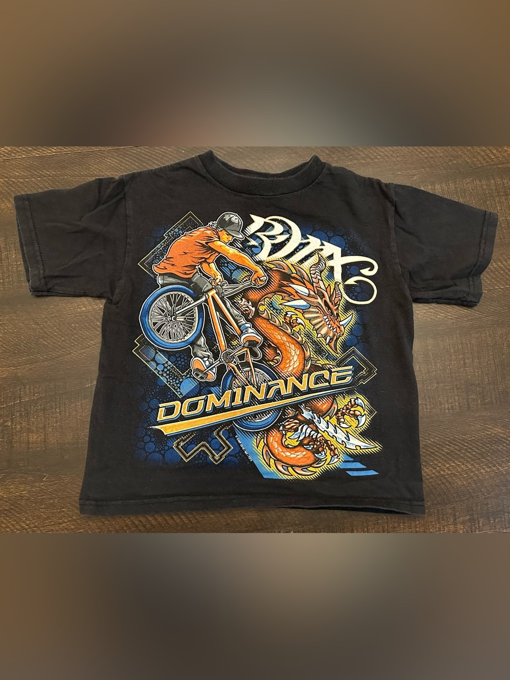 Vintage GWP Sport Y2k Boys BMX Bike Dragon Shirt-Youth 6/7